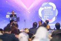 CEO BUMN Track, SH Sutarto di Hotel Borobudur, Jakarta, Rabu (13/12/23).