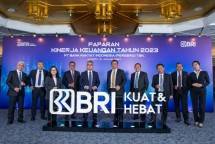Direksi BRI usai paparan kinerja