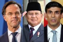 PM Belanda , Prabowo dan PM Inggris (foto Kolase )