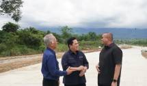 Dukung Percepatan Proyek Garapan Hutama Karya di Sumbar, Menteri BUMN Tinjau Pembangunan Jakaln Tol Padang-Sicincin