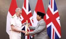 Menhan RI Prabowo Subianto Sambut Kunjungan Kehormatan Panglima Angkatan Bersenjata Inggris