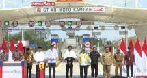 Presiden Jokowi Resmikan Jalan Tol Bangkiang-Koto Kampar Garapan Hutama Karya 