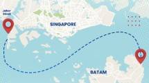 Ilustrasi titik SKKL konsorsium NISCA untuk peningkatan konektivitas data center antara Batam dan Singapura