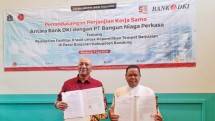 Bank DKI dan PT Bangun Niaga Perkasa usai menandatangani kerjasama