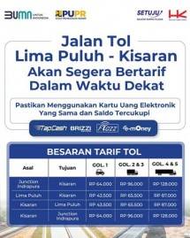 Dalam Waktu Dekat akan Ditetapkan Tarif , Berikut Kisaran Tarif Tol