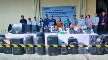 Kepala BSKJI Kemenperin, Andi Rizaldi saat konferensi pers penindakan 25 ribu unit speaker aktif tidak ber-SNI (Foto: Ridwan/Industry.co.id)