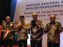 Direktur Utama BPJS Ketenagakerjaan, Agus Susanto paling kanan. (Foto Anto)