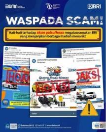 BRI ingatkan Hati hati terhadap scam