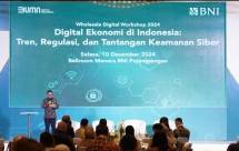 Wholesale Digital Workshop 2024 bertajuk &ldquo;Digital Ekonomi di Indonesia: Tren, Regulasi, dan Tantangan Keamanan Siber&rdquo; yang digelar di Ballroom Menara BNI Pejompongan, Selasa (10/12/2024).