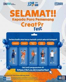 BRI umumkan pemenang kreator fes