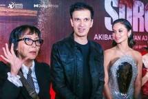 dari kiri: sutradara film Sorop, Upi, Produser MD Pictures Manoj Punjabi, dan bintang film Sorop Hana Malasan.