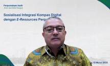 Kepala Perpusnas, E Aminudin Aziz dalam acara daring Sosialisasi Integrasi Kompas Digital dengan E-Resources Perpusnas pada Rabu (12/3/2025).