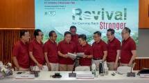 Jajaran Komisaris dan Direksi PT Arwana Citramulia Tbk, berfoto bersama setelah selesai RUPST 2024