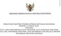 Permenperin 13/2025 Diterbitkan, Industri Wajib Lapor Data Secara Berkala