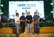 (kiri ke kanan) AVP External Communication Telkom Sabri Rasyid, VP Sustainability Telkom Gunawan Wasisto Ciptaning Andri, SVP Group Sustainability and Corporate Communication Telkom Ahmad Reza, dan EVP Telkom Regional 1 Dwi Pratomo Juniarto pada sesi media update di acara GoZero% Goes to Medan,