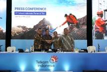  (kiri ke kanan) Direktur Human Capital Management Telkom Henry Christiadi, Wakil Direktur Utama Telkom Muhammad Awaluddin, Direktur Wholesale & International Service Telkom Honesti Basyir, dan Direktur Network Telkom Nanang Hendarno pada acara Rapat Umum Pemegang Saham Tahunan (RUPST) Tahun Buku 2024, di Jakarta, pada Selasa (27/5)