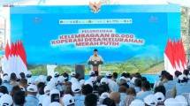 Presiden Prabowo Subianto saat meresmikan Kopdes Merah Putih 