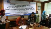 PT Asuransi Kredit Indonesia (Persero) atau Askrindo melakukan penandatanganan Kerjasama dengan Bank Banten Tbk tentang Asuransi Kredit Konsumtif, Asuransi Umum, dan Kontra Bank Garansi di Graha Askrindo, Jakarta (DOK: INDUSTRY.co.id)