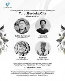 Menkomdigi Meutya Hafid pada Jumat (12/9/2025) menegaskan pemerintah memberikan penghargaan setinggi-tingginya terhadap para korban dalam insiden jatuhnya helikopter di Papua Tengah yang telah mendedikasikan diri demi mewujudkan pemerataan akses telekomunikasi di wilayah Papua. Foto: Dok Humas Kemkomdigi