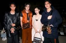 (kiri-kanan) Nadhir Nasar (Malaysia), Nanon Korapat (Thailand) bersama dengan Syifa Hadju dan El Rumi saat menghadiri peragaan Coach Spring 2026 di ajang New York Fashion Week. 
