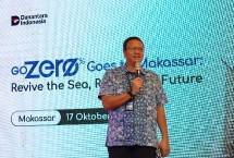 VP Sustainability Telkom Gunawan Wasisto C.A saat memberikan sambutan pada acara Roadshow GoZero% Goes to Makassar pada (17/10).