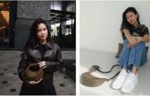Gaya Hanggini gunakan Duo Bag as a clutch dan Shenina Cinnamon dengan Duo Bag as a crossbody dari Kate Spade New York.
