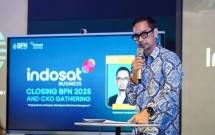 Sekjen AFTECH Firlie Ganinduto saat memberikan sambutan dalam penutupan Bulan Fintech Nasional (BFN) 2025.