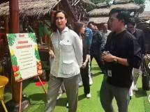 Foto (tangkapan layar Ig) Menteri Pariwisata, Widiyanti Putri Wardhana saat meninjau destinasi Pantai Aloha PIK 2.