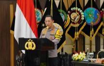 Kapolri Jenderal Pol Listyo Sigit Prabowo saat menyampaikan rilis akhir tahun.