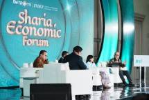 Direktur Finance & Strategy BSI Ade Cahyo Nugroho saat acara Sharia Economic Forum di Jakarta (12/2).