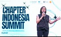 Wakil Menteri Ekonomi Kreatif, Irene Umar, memberi sambutan pada ASEAN-UK Advancing Creative Economy Policy Training Batch 3 di Teater Kecil Taman Ismail Marzuki, Jakarta, Kamis (9/4/2026).
