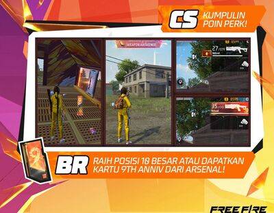 Free Fire 9th Anniversary event BR dan CS mode (Source: Garena)