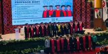 Sidang Terbuka Orasi Ilmiah Profesor Riset yang berlangsung di Gedung BJ Habibie, Jakarta, Rabu (24/6). 